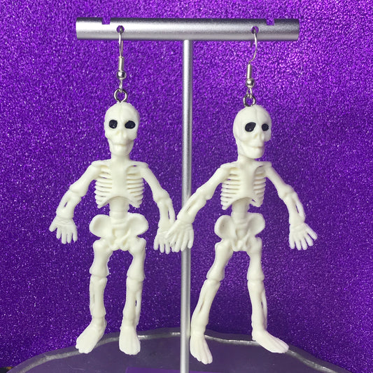 plastic skeleton earrings