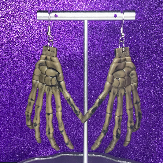 skeleton hand earrings