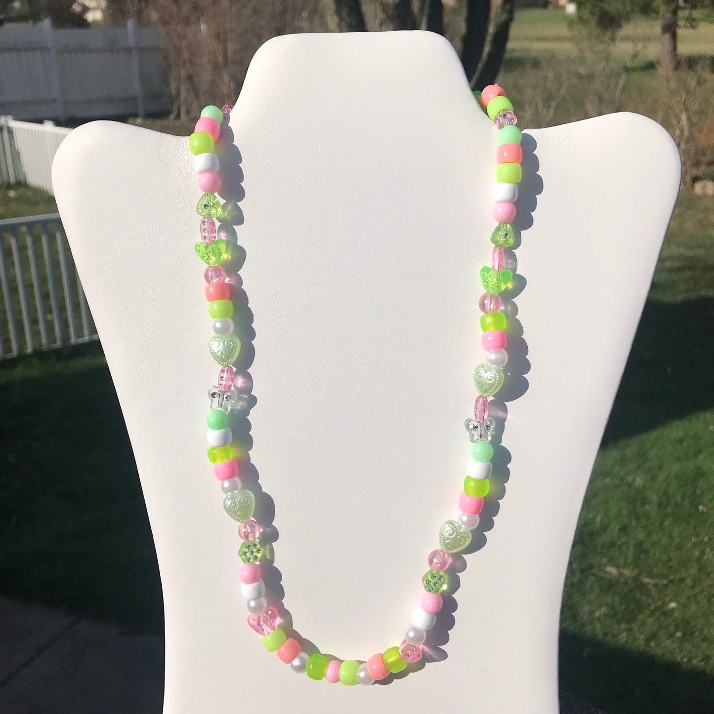 kandi lime surprise necklace