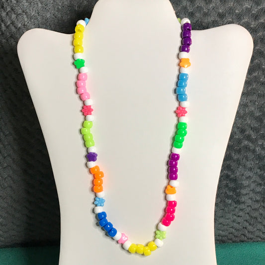 colorful flower kandi necklace