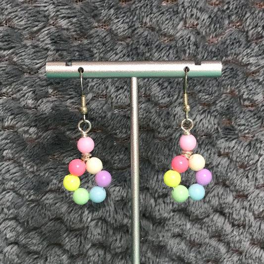 pastel rainbow ring earrings